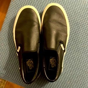 Black leather vans